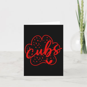 Vintage Cubs School Sport Fan Team Spirit Zurück Karte