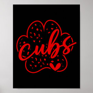 Vintage Cubs Schul Sport Fan Teamgeist Zurück zur Poster