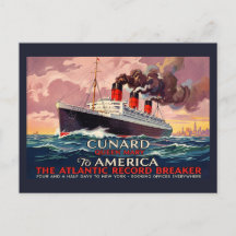 Vintage Cunard Queen Mary Ozeandampfer