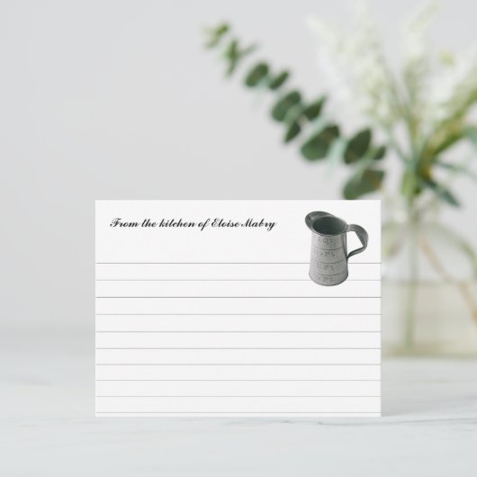 Vintage Cup-Personalisierte Rezept-Karten Postkarte (Stehend Vorderseite)