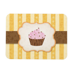 Vintage-Cupcake-Hintergrund Magnet