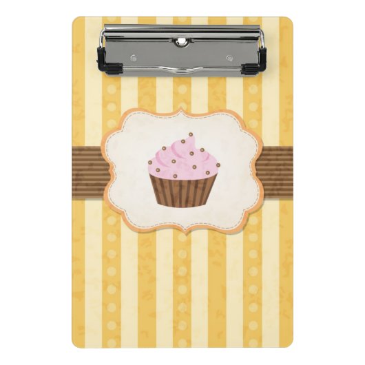 Vintage-Cupcake-Hintergrund Mini Klemmbrett (Vorderseite)