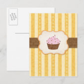 Vintage-Cupcake-Hintergrund Postkarte (Vorne/Hinten)