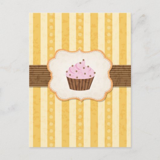 Vintage-Cupcake-Hintergrund Postkarte (Vorderseite)