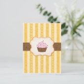 Vintage-Cupcake-Hintergrund Postkarte (Stehend Vorderseite)