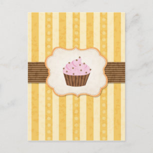Vintage-Cupcake-Hintergrund Postkarte