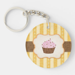 Vintage-Cupcake-Hintergrund Schlüsselanhänger