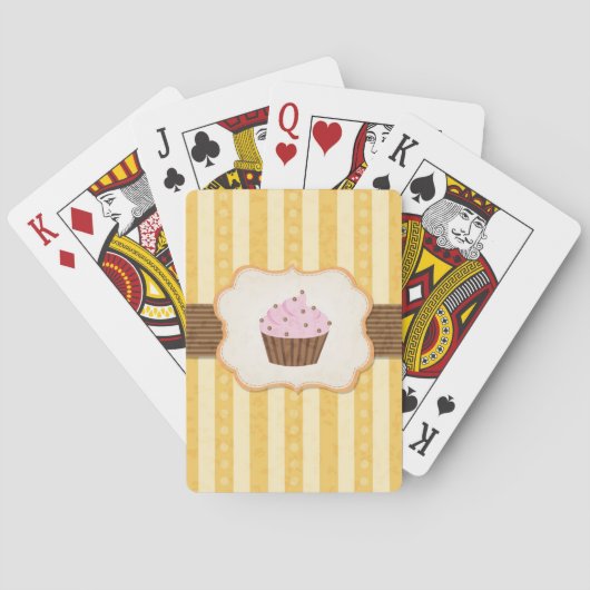 Vintage-Cupcake-Hintergrund Spielkarten (Rückseite)