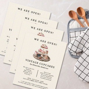 Vintage-Cupcake Retro-Bäckerei Gebäck Süßigkeiten Flyer