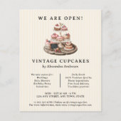 Vintage Cupcake Retro Bäckerei Konditorei Süßigkei Flyer (Vorne)