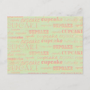 Vintage Cupcake Typografie Postkarte