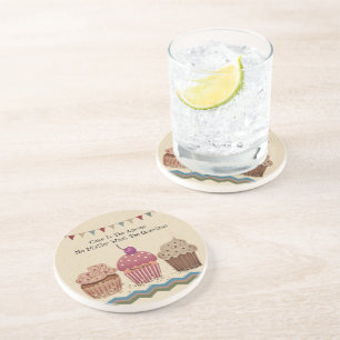Vintage Cupcakes Niedliches Zitat Bejagung Sandste Getränkeuntersetzer