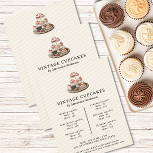 Vintage-Cupcakes Retro-Bäckerei-Gebäck-Dessert Flyer