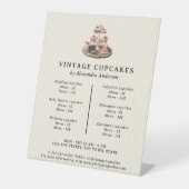 Vintage Cupcakes Retro Bäckerei Konditorei Nachspe Sockelschild (Vorderseite)