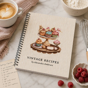 Vintage Cupcakes Retro Bäckerei Notizblock