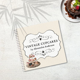 Vintage Cupcakes Rezeptorin Notizblock