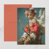 Vintage Cupid Angel  Postkarte (Vorne/Hinten)