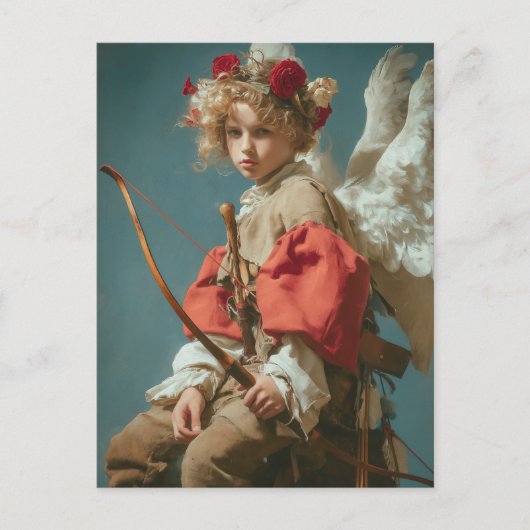 Vintage Cupid Angel  Postkarte (Vorderseite)