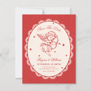 Vintage-Cupid-Engel-Hochzeit Save The Date