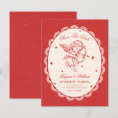 Vintage-Cupid-Engel-Hochzeit Save The Date (Vorne/Hinten)
