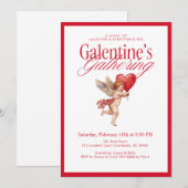 Vintage Cupid Galentine’s Gathering Party Einladung (Vorne/Hinten)