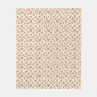 Vintage-Cupid-Liebesmuster Fleecedecke