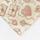 Vintage-Cupid-Liebesmuster Fleecedecke (Ecke)