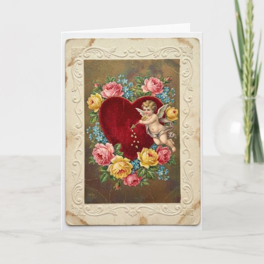 Vintage Cupid Love Valentine Card Karte (Vorderseite)