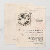 Vintage  Cupid Love Wedding Invitation Einladung (Vorne/Hinten)
