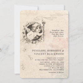Vintage  Cupid Love Wedding Invitation Einladung