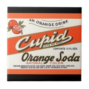 Vintage-Cupid-Orange-Soda-Flaschen-Trinketikett-Ka Fliese