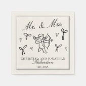 Vintage Cupid Romantic Bows Old Money Wedding  Serviette (Vorderseite)