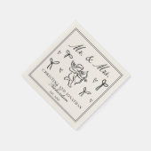 Vintage Cupid Romantic Bows Old Money Wedding  Serviette (Ecke)