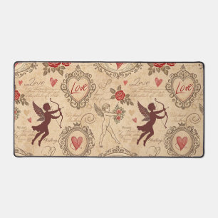 Vintage Cupid-Romantikmuster (3) Schreibtischunterlage