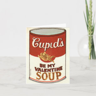 Vintage Cupid Soup Valentine Karte