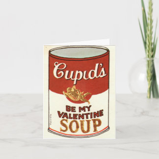 Vintage Cupid Soup Valentine Karte