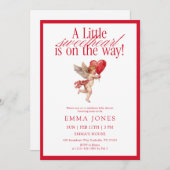 Vintage Cupid Sweetheart Baby Shower Einladung (Vorne/Hinten)