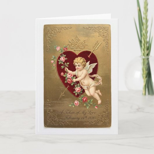 Vintage Cupid Valentine Card Karte (Vorderseite)
