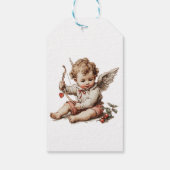 Vintage Cupid With Heart Bow Geschenkanhänger (Rückseite)