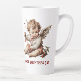 Vintage Cupid With Heart Bow Milchtasse
