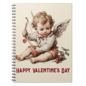 Vintage Cupid With Heart Bow Notizblock (Vorderseite)