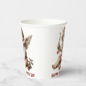 Vintage Cupid With Heart Bow Pappbecher (Rechts)