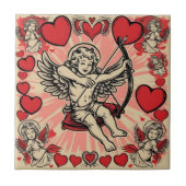 Vintage Cupide-Liebe Fliese (Vorderseite)