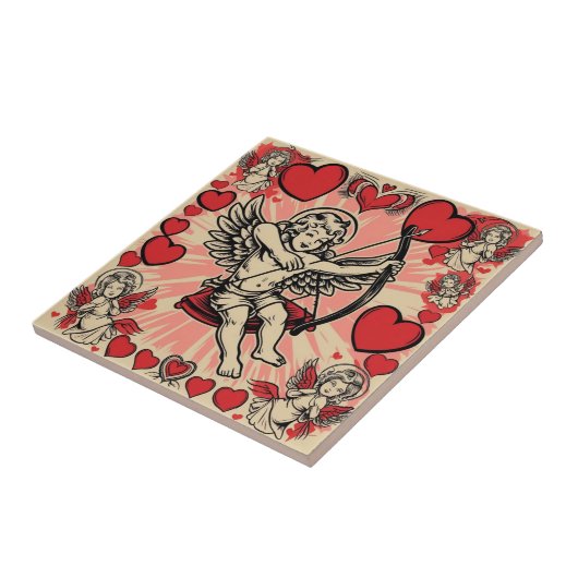 Vintage Cupide-Liebe Fliese (Seite)