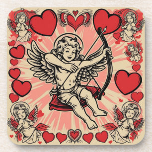 Vintage Cupide-Liebe Getränkeuntersetzer