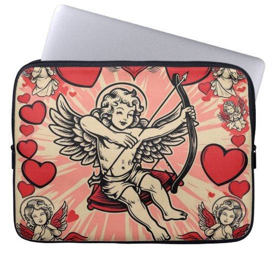 Vintage Cupide-Liebe Laptopschutzhülle (Vorderseite)