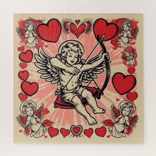 Vintage Cupide-Liebe Puzzle (Vertikal)