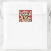 Vintage Cupide-Liebe Quadratischer Aufkleber (Tasche)