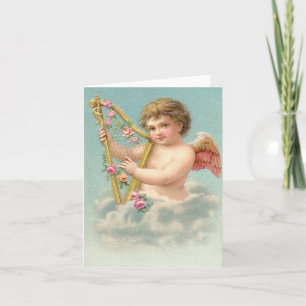 Vintage cupids with heart feiertagskarte