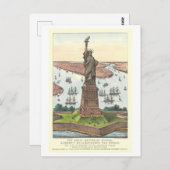 Vintage Currier & Ives Freiheitsdruckstatue Postkarte (Vorne/Hinten)